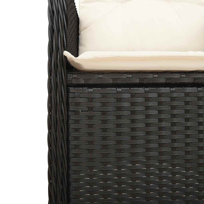Set Bistrò da Giardino 9 pz con Cuscini in Polyrattan Nero | homemem39