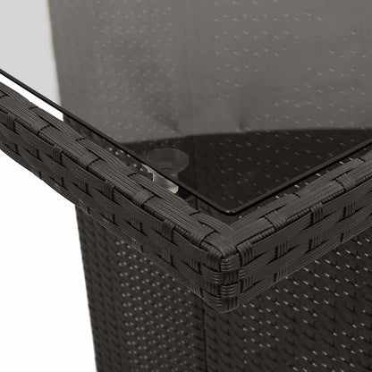Set da Bistrò da Giardino 11 pz con Cuscini Nero in Polyrattan | homemem39