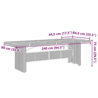 Set Bistrò da Giardino 9 pz con Cuscini in Polyrattan Grigio | homemem39