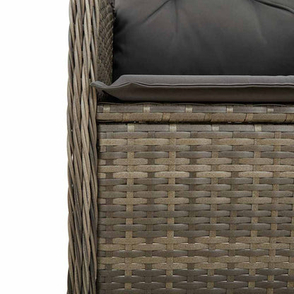 Set Bistrò da Giardino 11 pz con Cuscini in Polyrattan Grigio