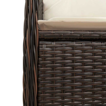 Set Bistrò da Giardino 9 pz con Cuscini in Polyrattan Marrone | homemem39
