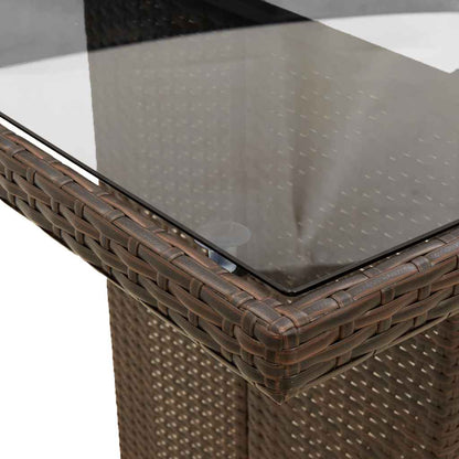 Set Bistrò da Giardino 11 pz con Cuscini in Polyrattan Marrone | homemem39