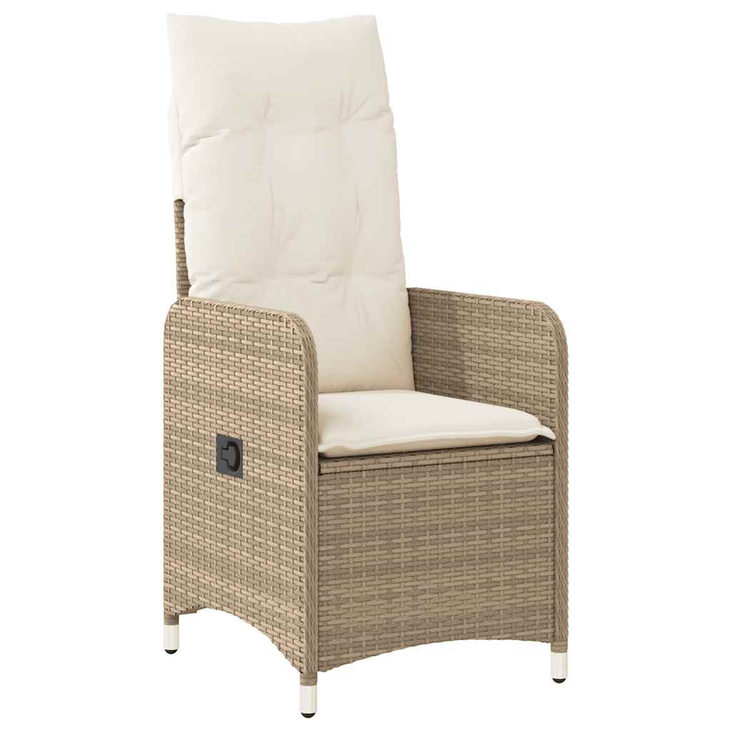 Set Bistrò da Giardino 11 pz con Cuscini in Polyrattan Beige | homemem39
