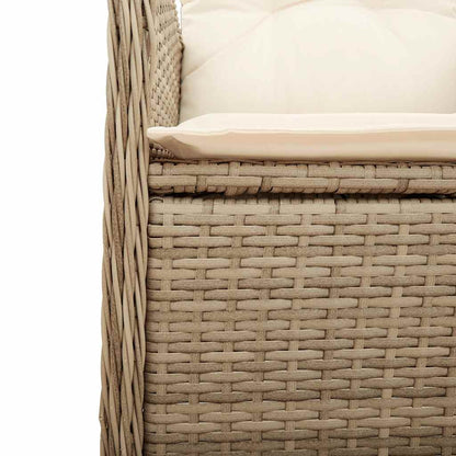 Set Bistrò da Giardino 11 pz con Cuscini in Polyrattan Beige | homemem39