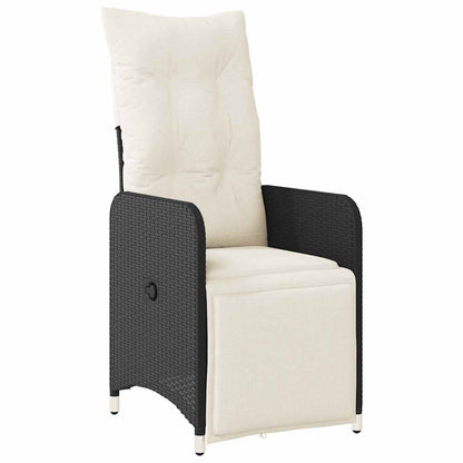 Set da Bistrò da Giardino 11 pz con Cuscini Nero in Polyrattan