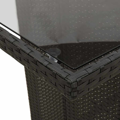 Set Bistrò da Giardino 9 pz con Cuscini in Polyrattan Nero | homemem39