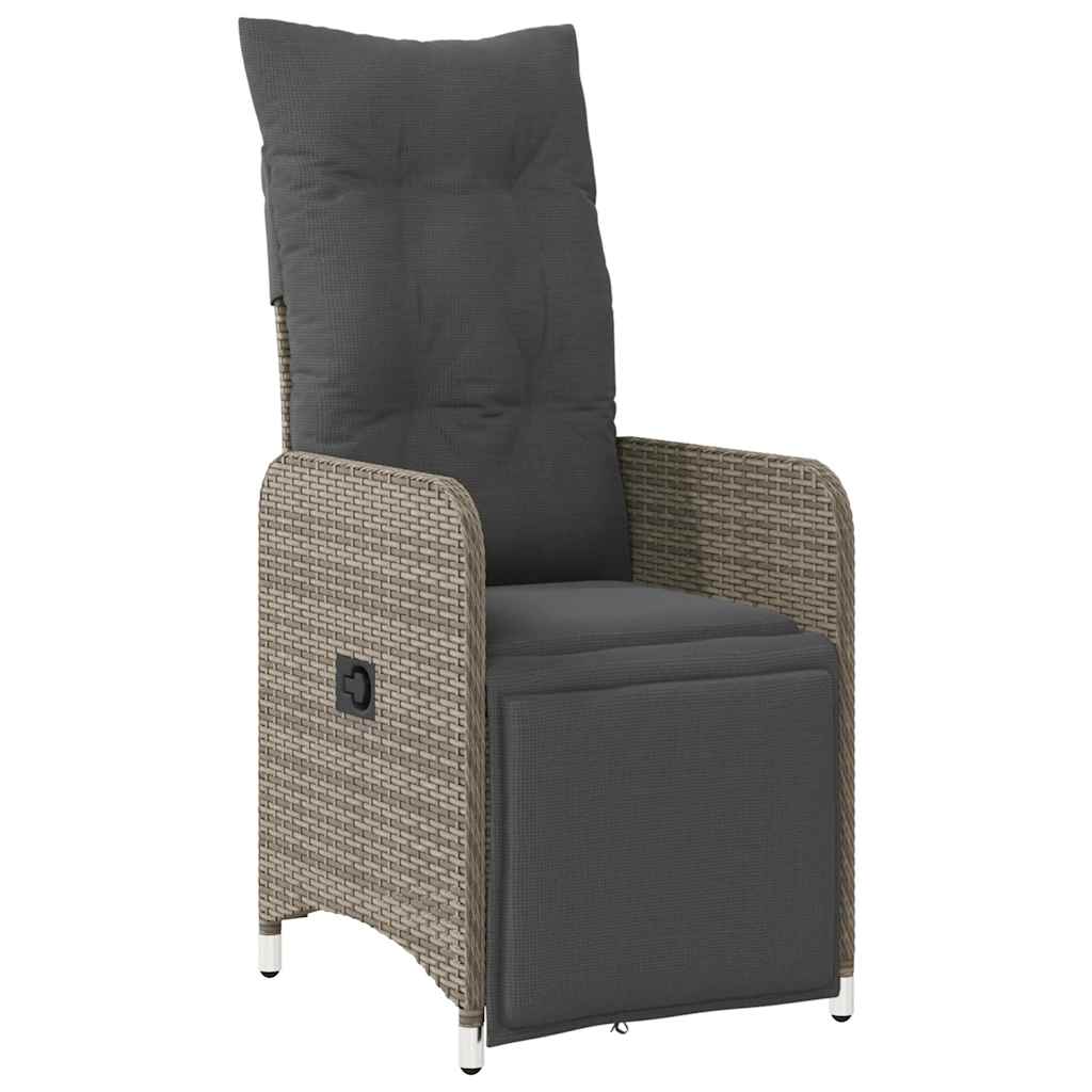 Set Bistrò da Giardino 11 pz con Cuscini in Polyrattan Grigio | homemem39