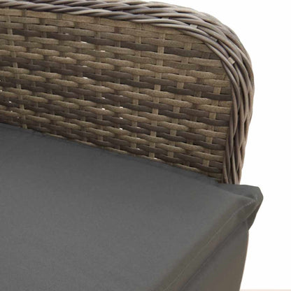 Set Bistrò da Giardino 11 pz con Cuscini in Polyrattan Grigio | homemem39