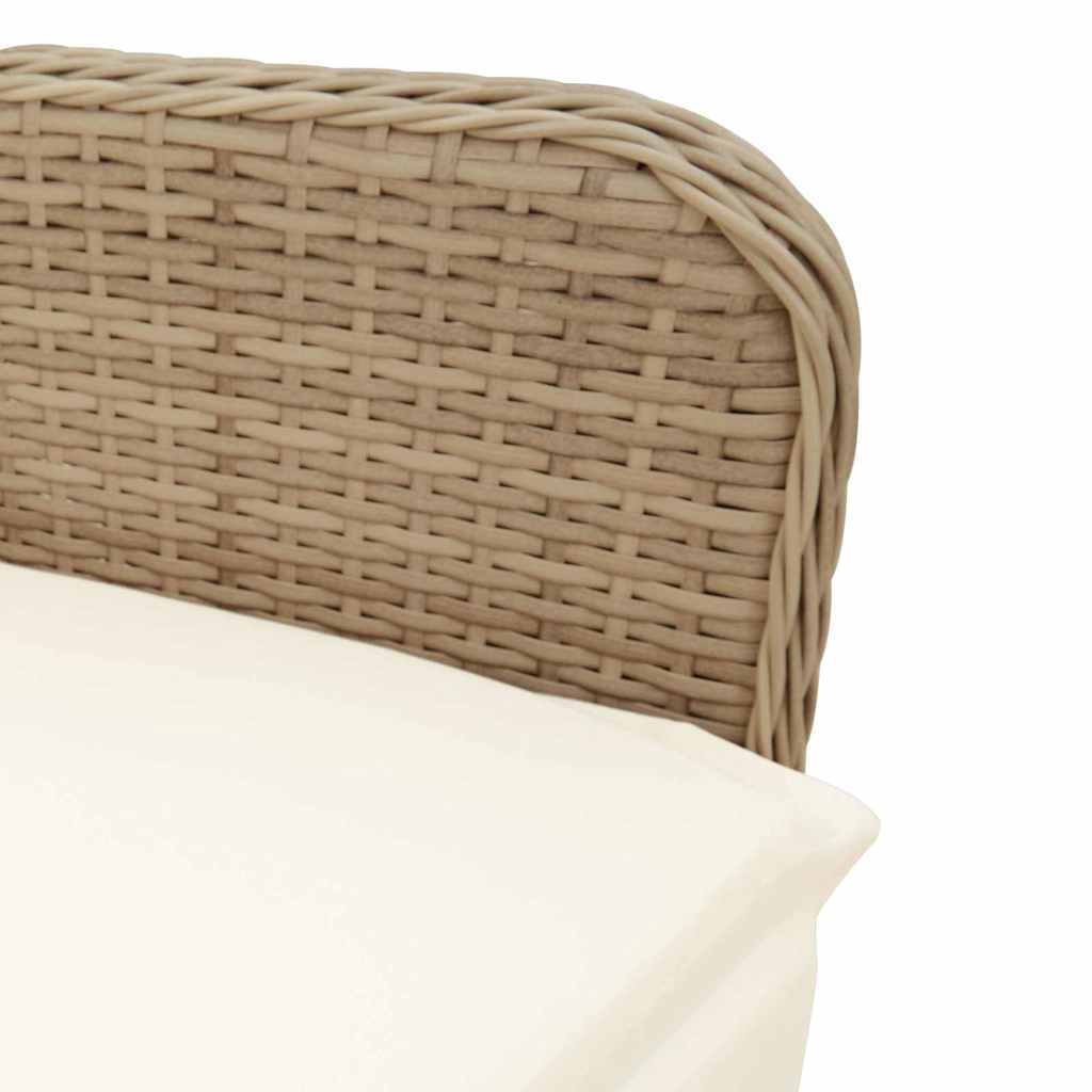 Set Bistrò da Giardino 11 pz con Cuscini in Polyrattan Beige