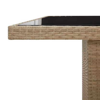 Set Bistrò da Giardino 11 pz con Cuscini in Polyrattan Beige