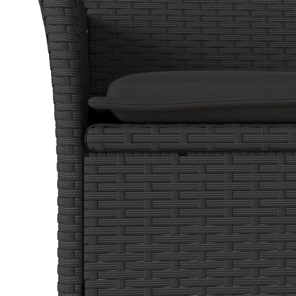 Set da Pranzo da Giardino 3 pz con Cuscini Polyrattan e Vetro | homemem39