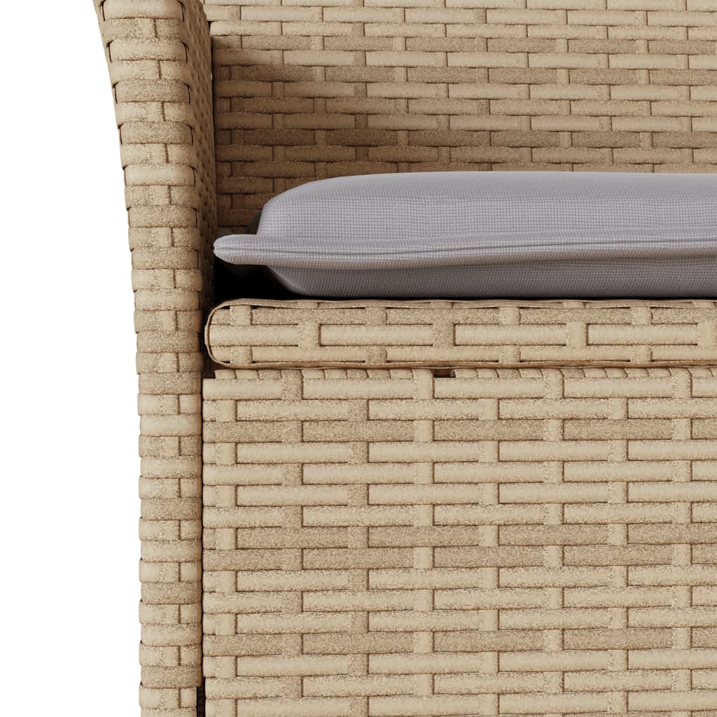 Set da Pranzo da Giardino 3 pz con Cuscini Polyrattan e Vetro - homemem39