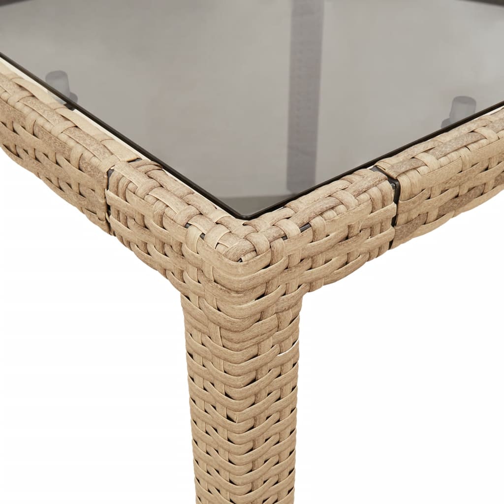 Set da Pranzo da Giardino 3 pz con Cuscini Polyrattan e Vetro | homemem39