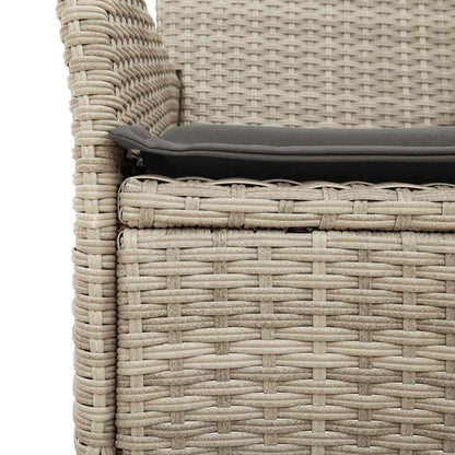 Set Pranzo da Giardino 5pz con Cuscini Polyrattan e Vetro - homemem39