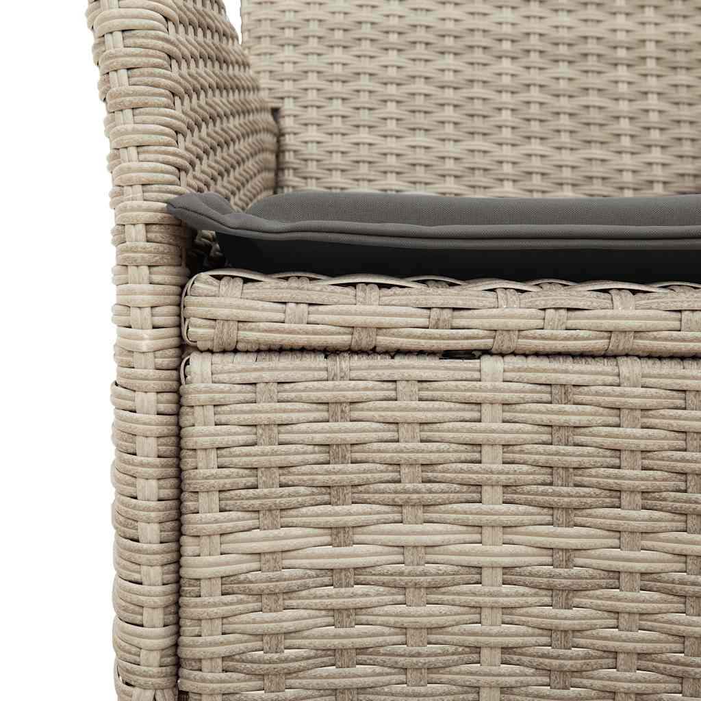 Set Pranzo da Giardino 5pz con Cuscini Polyrattan e Vetro - homemem39