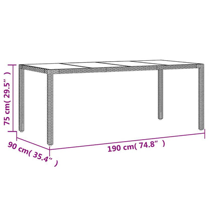 Set Pranzo Giardino 7 pz Cuscini Grigio Chiaro Polyrattan Vetro | homemem39