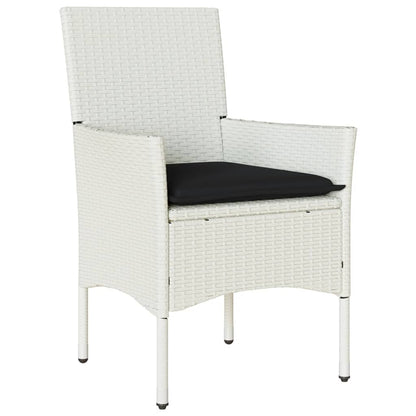 Set da Pranzo da Giardino 5 pz con Cuscini Polyrattan e Vetro