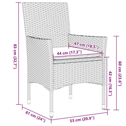 Set da Pranzo da Giardino con Cuscini 5 pz Polyrattan e Vetro | homemem39