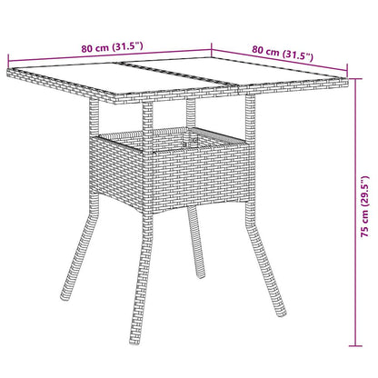Set da Pranzo da Giardino con Cuscini 5 pz Polyrattan e Vetro | homemem39