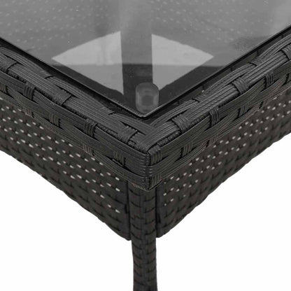 Set da Pranzo da Giardino 3 pz con Cuscini Polyrattan e Vetro | homemem39