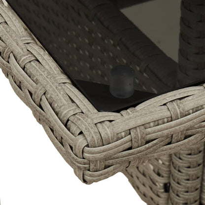 Set Pranzo da Giardino 3pz con Cuscini Polyrattan e Vetro | homemem39