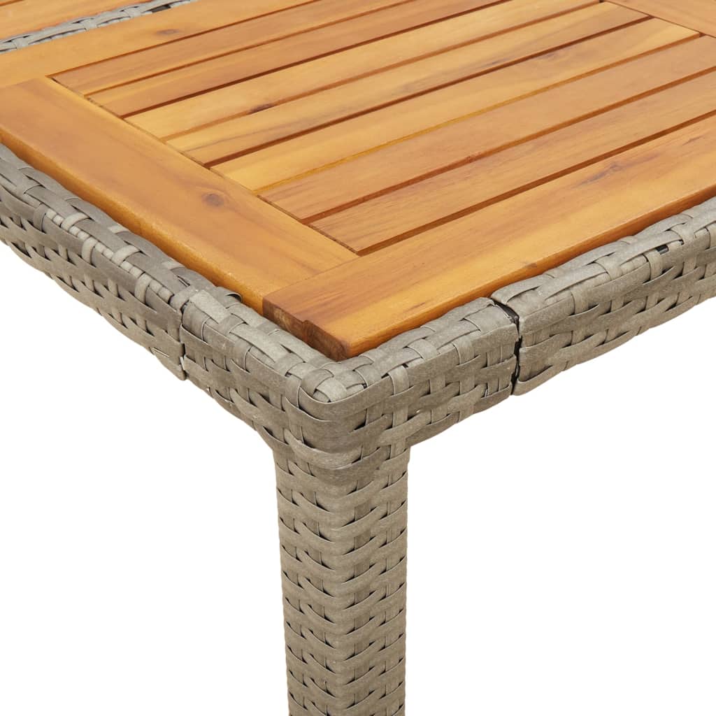 Set Pranzo Giardino 5 pz con Cuscini Grigio Polyrattan Acacia | homemem39