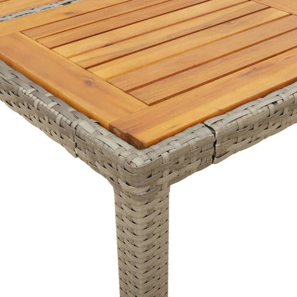 Set Pranzo Giardino 5 pz con Cuscini Grigio Polyrattan Acacia | homemem39