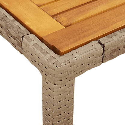 Set Pranzo da Giardino 5 pz con Cuscini Beige Polyrattan Acacia | homemem39