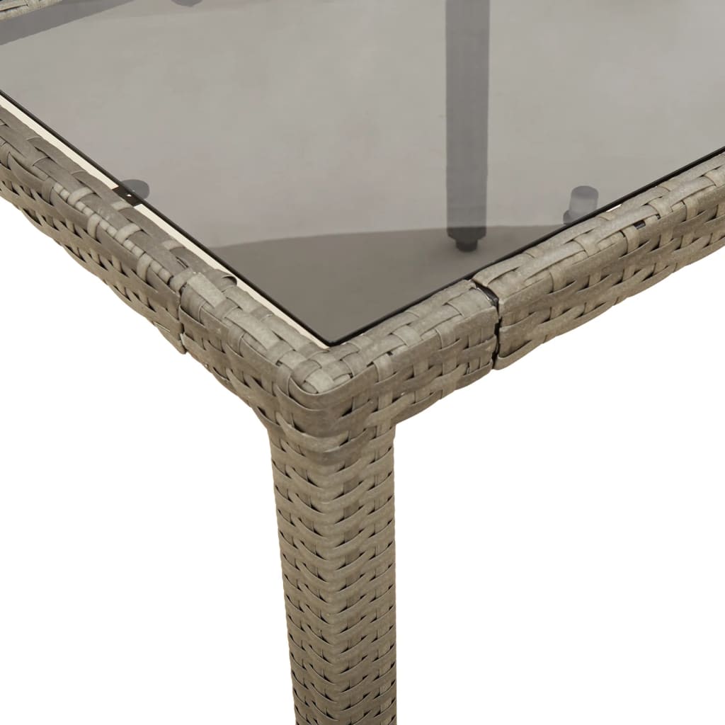 Set da Pranzo da Giardino 5 pz con Cuscini Polyrattan e Vetro | homemem39