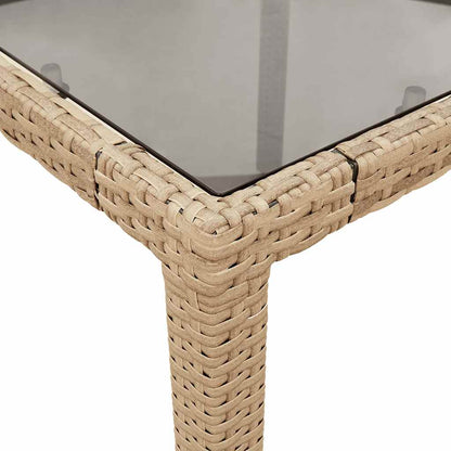 Set da Pranzo da Giardino 5 pz con Cuscini Polyrattan e Vetro | homemem39