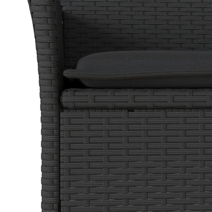 Set Pranzo da Giardino 7 pz Nero con Cuscini Polyrattan Acacia | homemem39