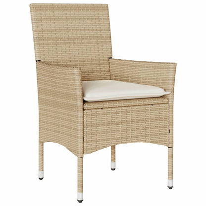 Set Pranzo da Giardino 7 pz con Cuscini Beige Polyrattan Acacia - homemem39
