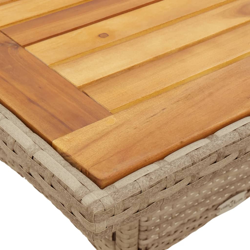 Set Pranzo da Giardino 5 pz con Cuscini Beige Polyrattan Acacia | homemem39