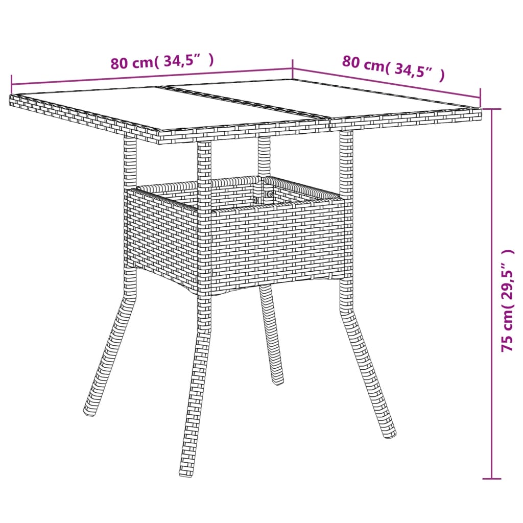 Set Pranzo da Giardino 5 pz con Cuscini Beige Polyrattan Acacia | homemem39
