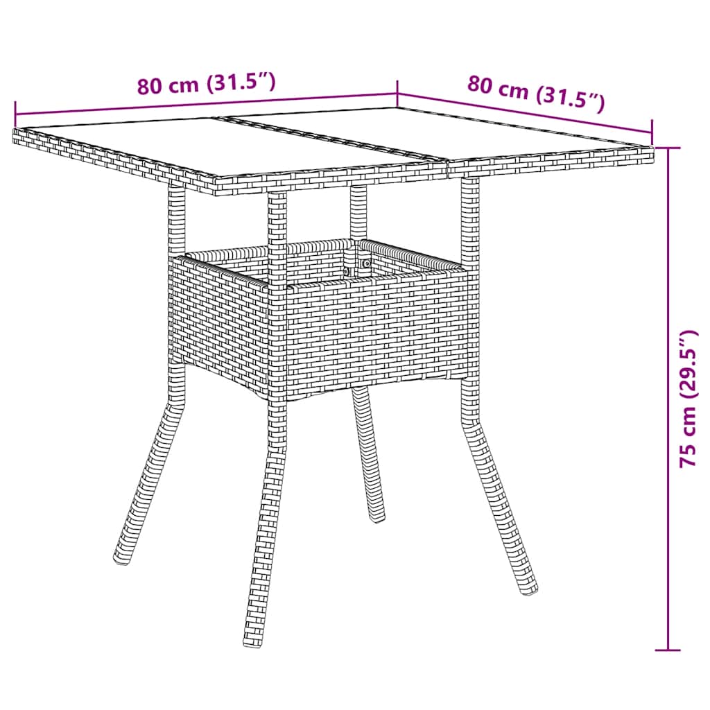 Set Pranzo da Giardino 5 pz con Cuscini Nero Polyrattan Acacia | homemem39