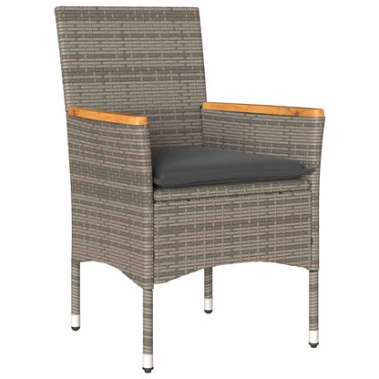 Set Pranzo Giardino 5 pz con Cuscini Grigio Polyrattan Acacia | homemem39