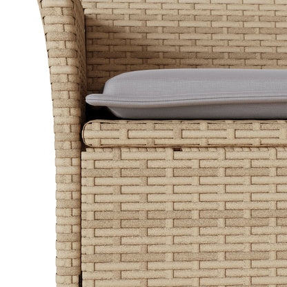 Set da Bistrò 3 pz con Cuscini Beige Polyrattan e Vetro - homemem39