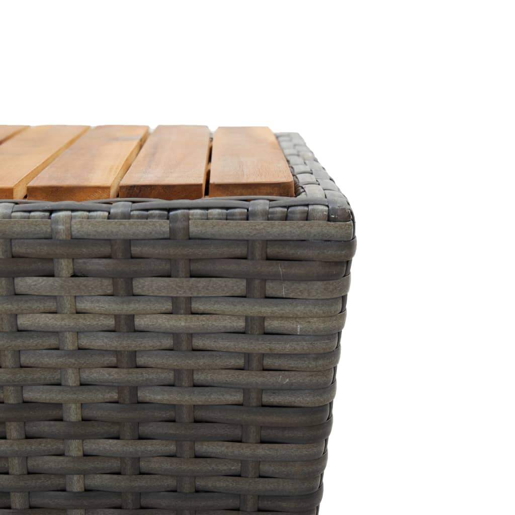 Set da Bistrò 3 pz con Cuscini Grigio Polyrattan e Vetro | homemem39