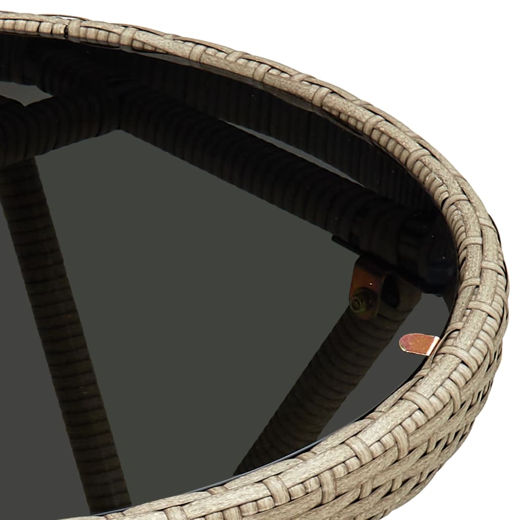 Set da Bistrò 3 pz con Cuscini Beige Polyrattan e Vetro - homemem39