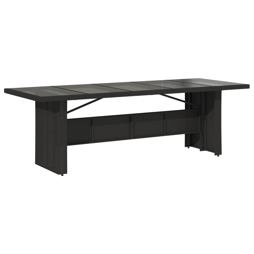 Set da Pranzo da Giardino 9 pz con Cuscini Nero in Polyrattan | homemem39