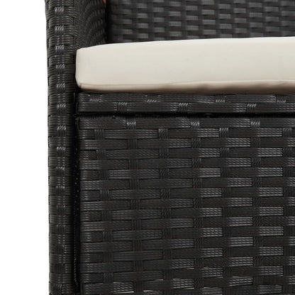Set da Pranzo da Giardino 11 pz con Cuscini in Polyrattan Nero | homemem39