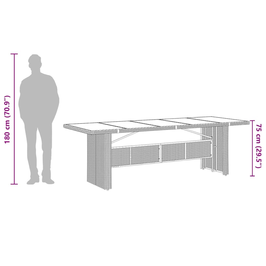 Set da Pranzo da Giardino 9 pz con Cuscini in Polyrattan Grigio | homemem39