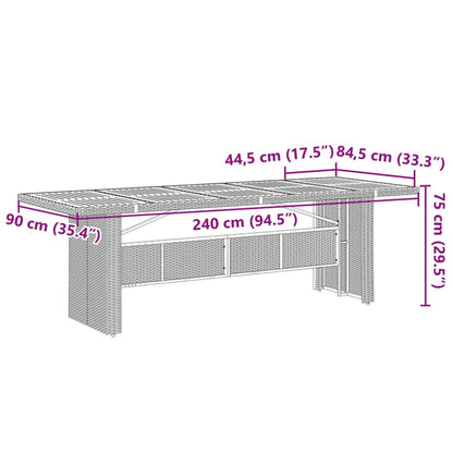 Set da Pranzo da Giardino 11pz con Cuscini in Polyrattan Grigio | homemem39