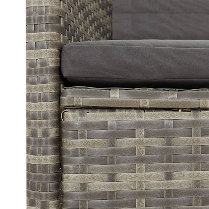 Set da Pranzo da Giardino 9 pz con Cuscini in Polyrattan Grigio | homemem39