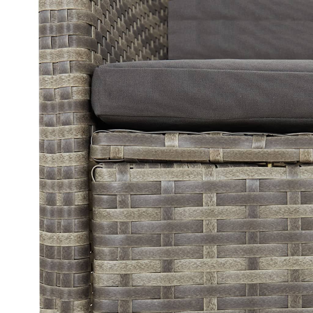 Set da Pranzo da Giardino 9 pz con Cuscini in Polyrattan Grigio | homemem39