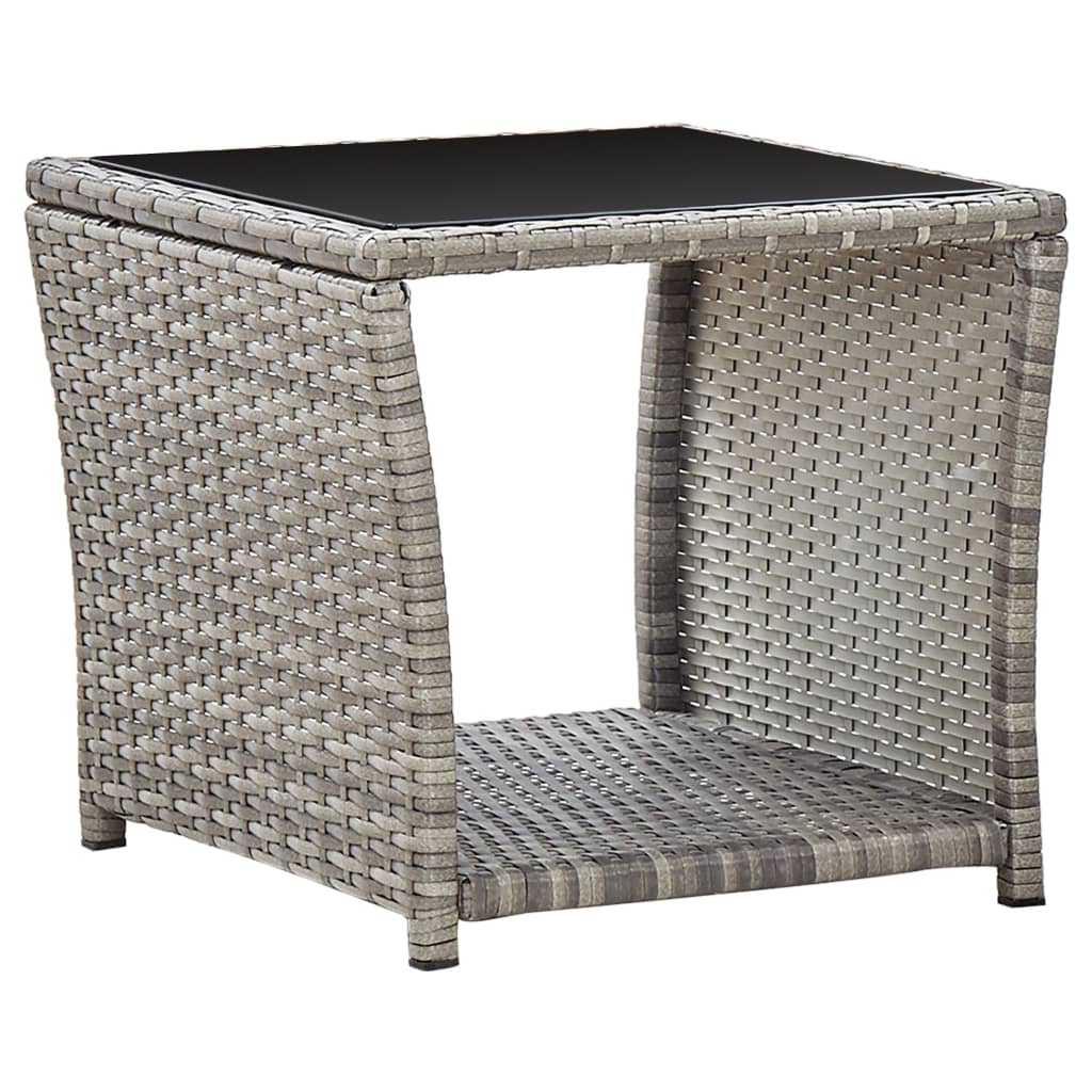 Set da Pranzo da Giardino 2 pz con Cuscini in Polyrattan Grigio | homemem39