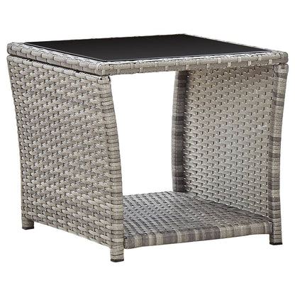 Set da Pranzo da Giardino 2 pz con Cuscini in Polyrattan Grigio | homemem39