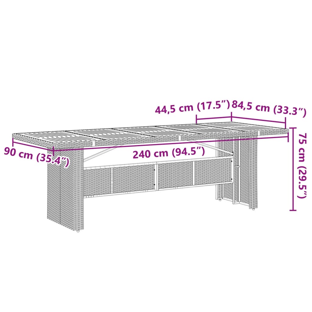 Set da Pranzo da Giardino 9 pz con Cuscini Nero in Polyrattan | homemem39