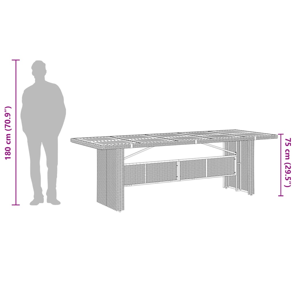 Set da Pranzo da Giardino 9 pz con Cuscini Nero in Polyrattan | homemem39
