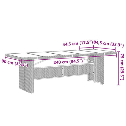 Set da Pranzo da Giardino 9 pz con Cuscini Nero in Polyrattan | homemem39
